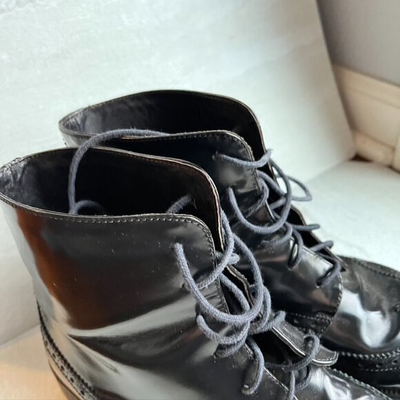 ** Boemos Lace up Oxfords Black Leather oxford boots Size 40 - Picture 5 of 12